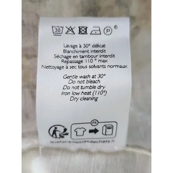 Nwt Sézane Jiana Ella Floral Linen Blend Puff Sleeves Open Back Midi Dress US 10 - Picture 12 of 12